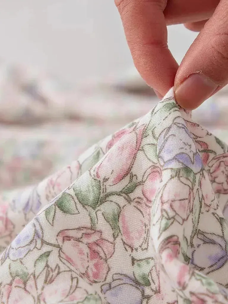 Cute Tulip Muslin Duvet Cover Set