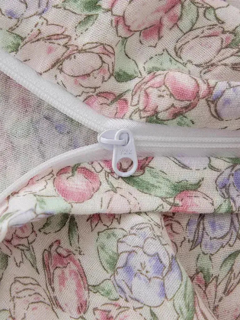 Cute Tulip Muslin Duvet Cover Set