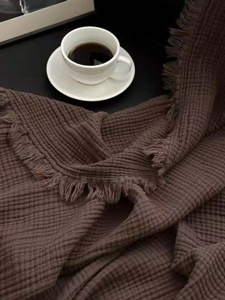 Dark Academia Collection Cotton Knitted Blanket
