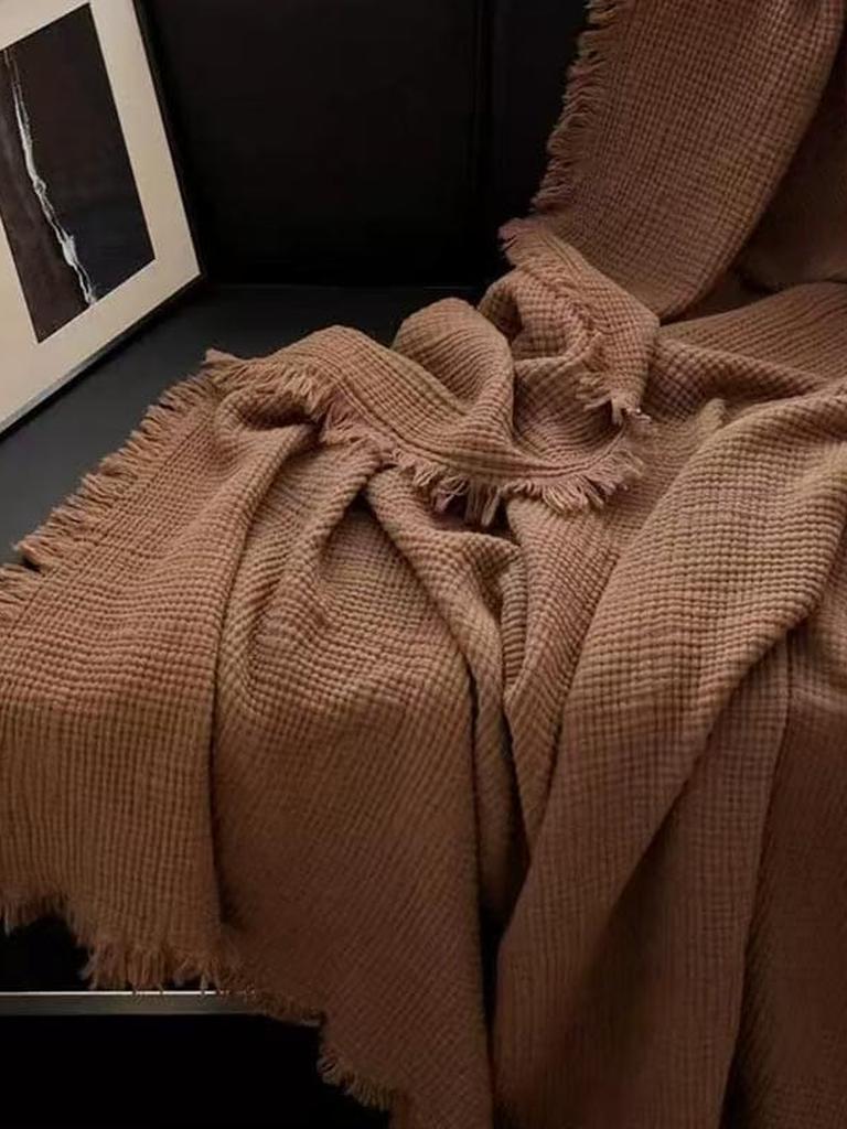 Dark Academia Collection Cotton Knitted Blanket