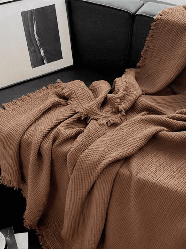 Dark Academia Collection Cotton Knitted Blanket