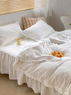 Delicate Handmade Ruffle Duvet Cover Set