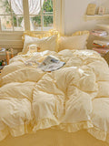 Ditsy Floral Duvet Cover with Gingham Ruffle