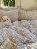 Ditsy Floral Bedding Set with Gingham Ruffle