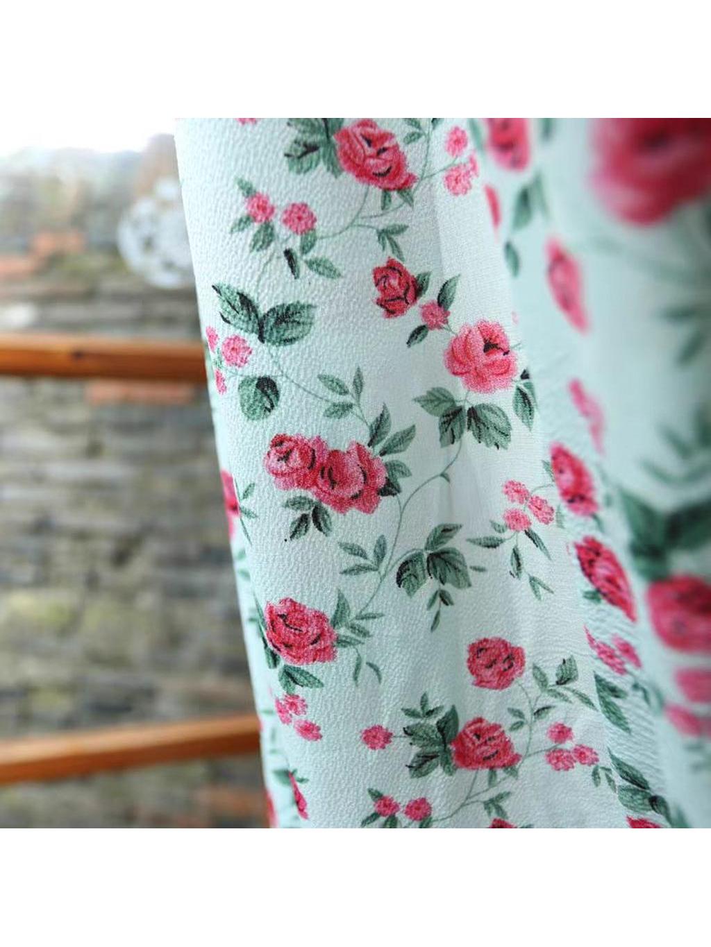 Farmhouse Ditsy Floral Chiffon Curtain