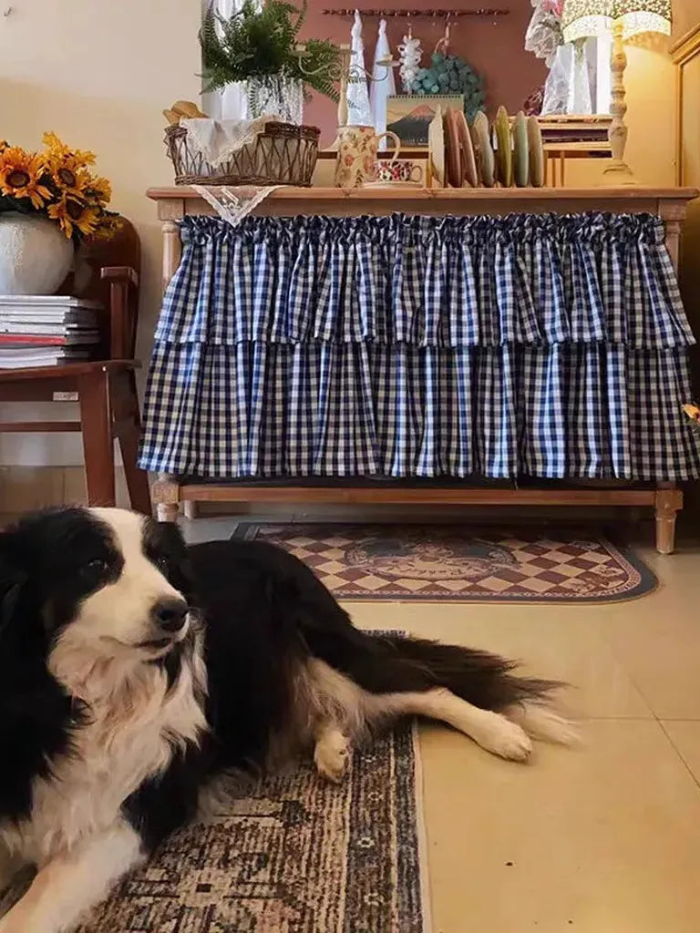 Farmhouse Gingham Cupboard Curtain
