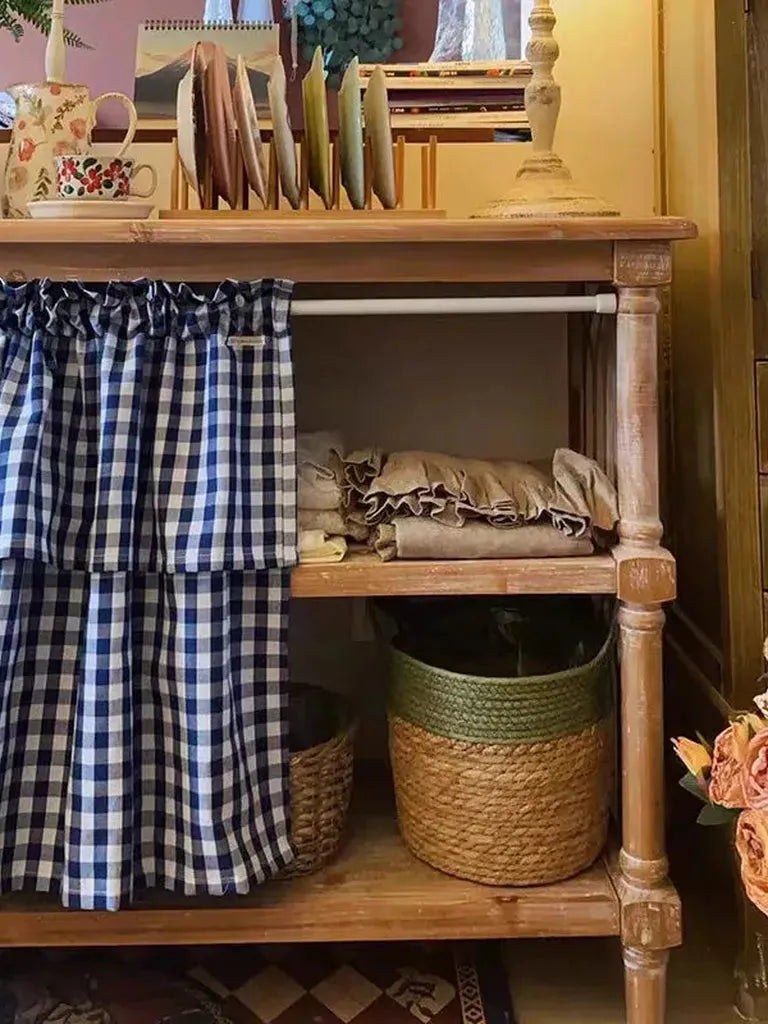 Farmhouse Gingham Cupboard Curtain