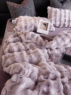 Faux Fur Tie-dye Bedding Set