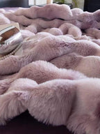 Faux Fur Tie-dye Bedding Set