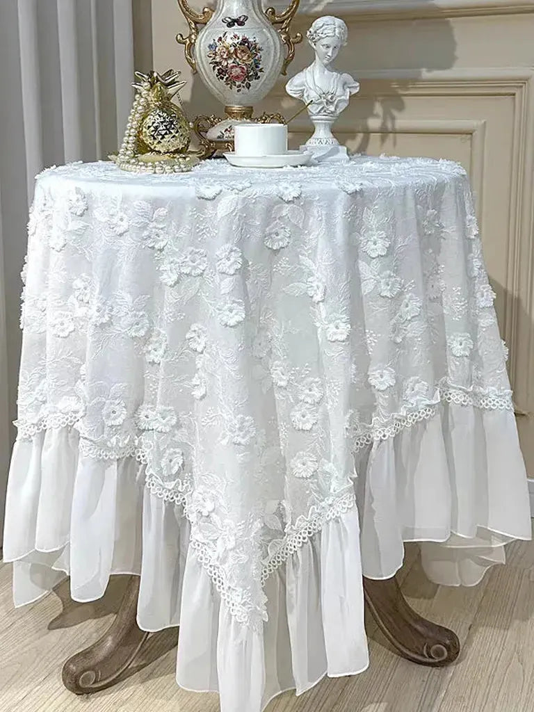 French Floral Embroidery Tablecloth