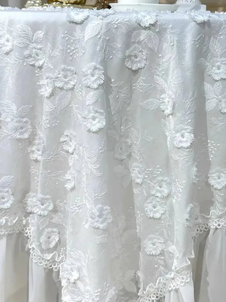 French Floral Embroidery Tablecloth