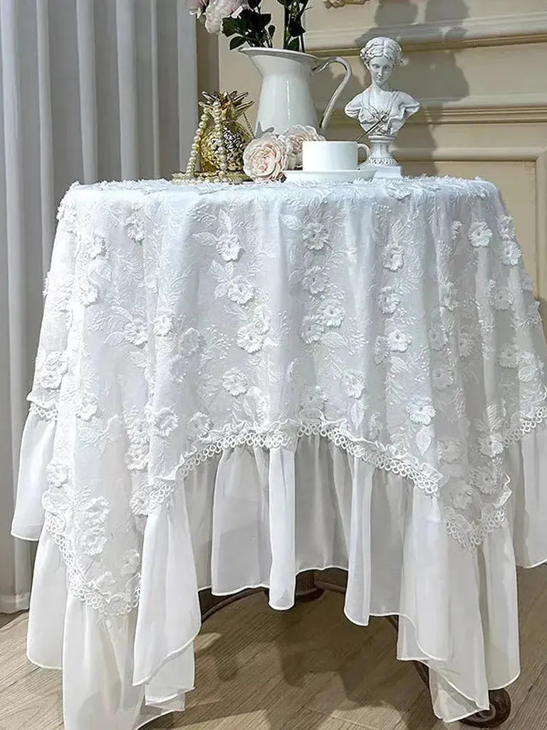 French Floral Embroidery Tablecloth