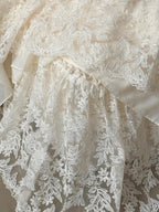 Rococo layered lace bedding set by Breezora featuring delicate lace patterns and soft fabric in an elegant arrangement.