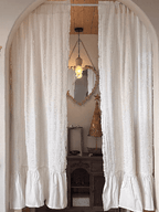 French Ruffle Cream Curtain