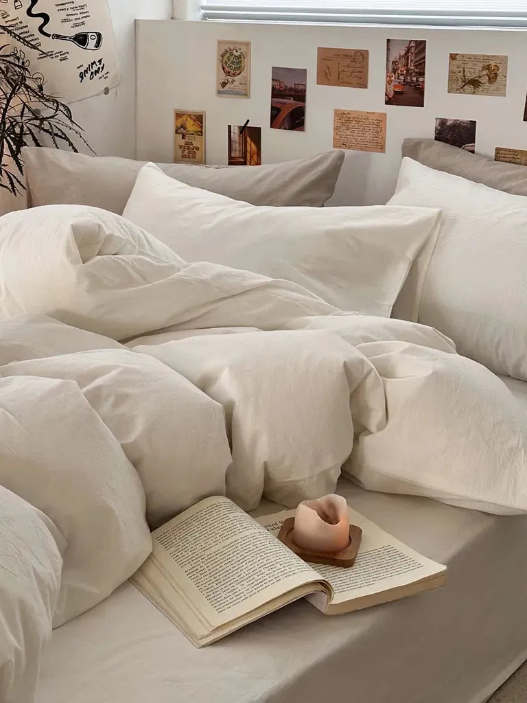 Fresh White Cotton Duvet Cover Set