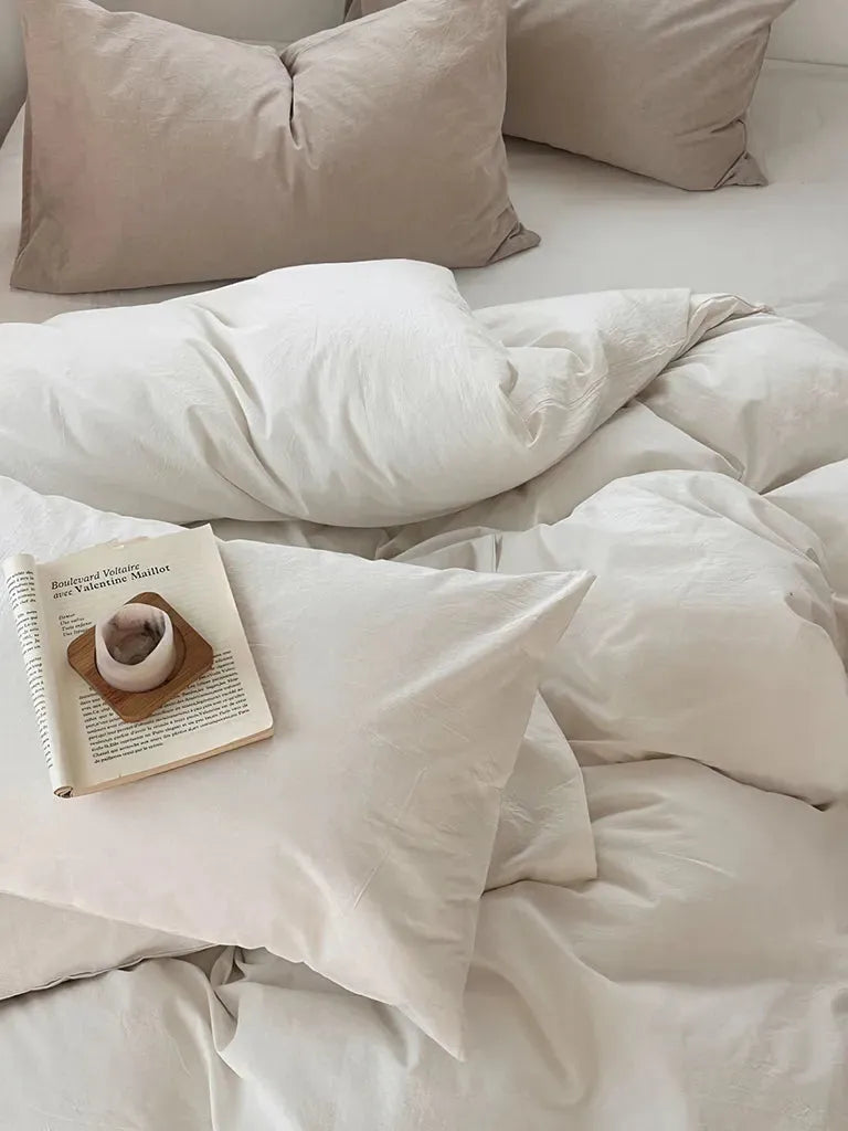 Fresh White Cotton Duvet Cover Set