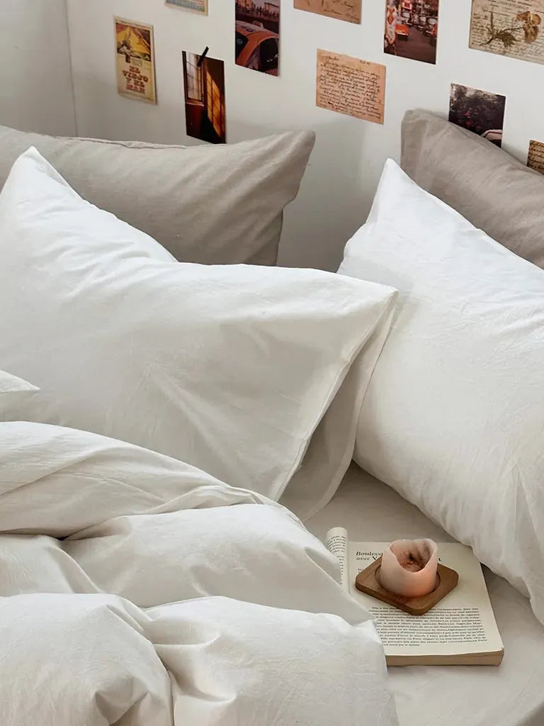 Fresh White Cotton Duvet Cover Set