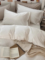 Fresh White Cotton Duvet Cover Set