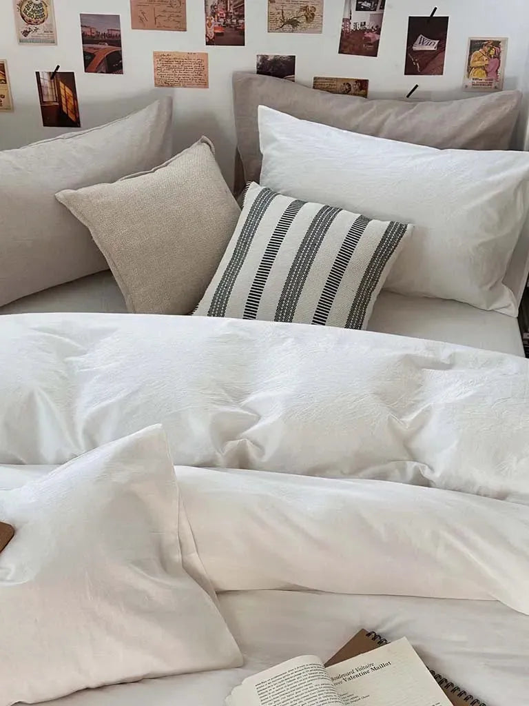 Fresh White Cotton Duvet Cover Set