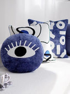 Klein Blue Tufted Throw Pillow