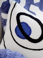 Klein Blue Tufted Throw Pillow