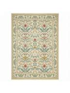 Vintage Botanical Jacquard Wool Rug - Beige