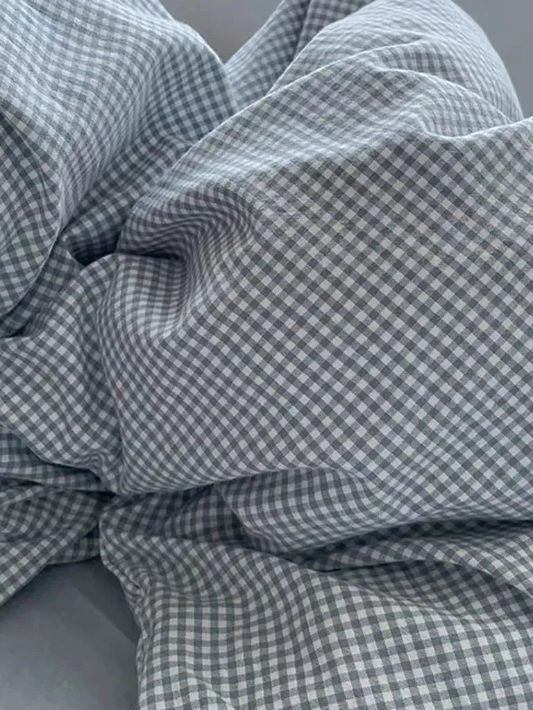 Mini Blue Gingham Bedding Set