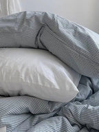 Mini Blue Gingham Bedding Set