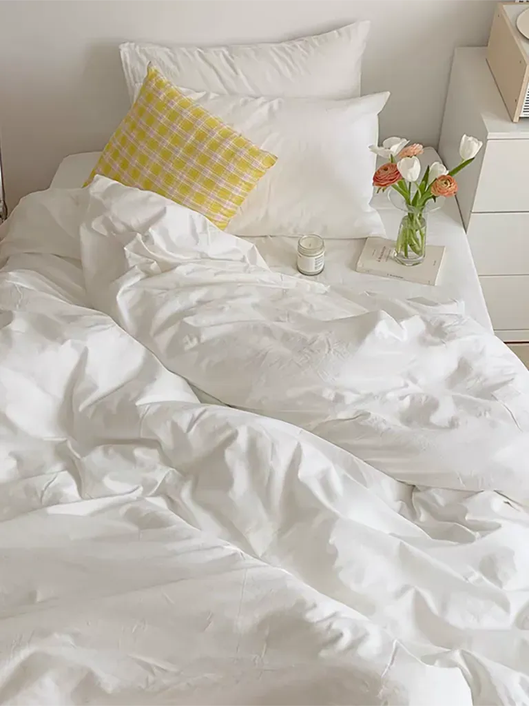 Minimalist Organic Percale Cotton Duvet Cover Set