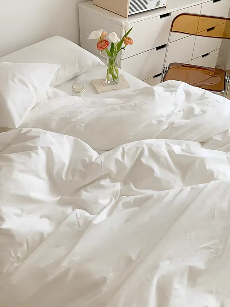 Minimalist Organic Percale Cotton Duvet Cover Set