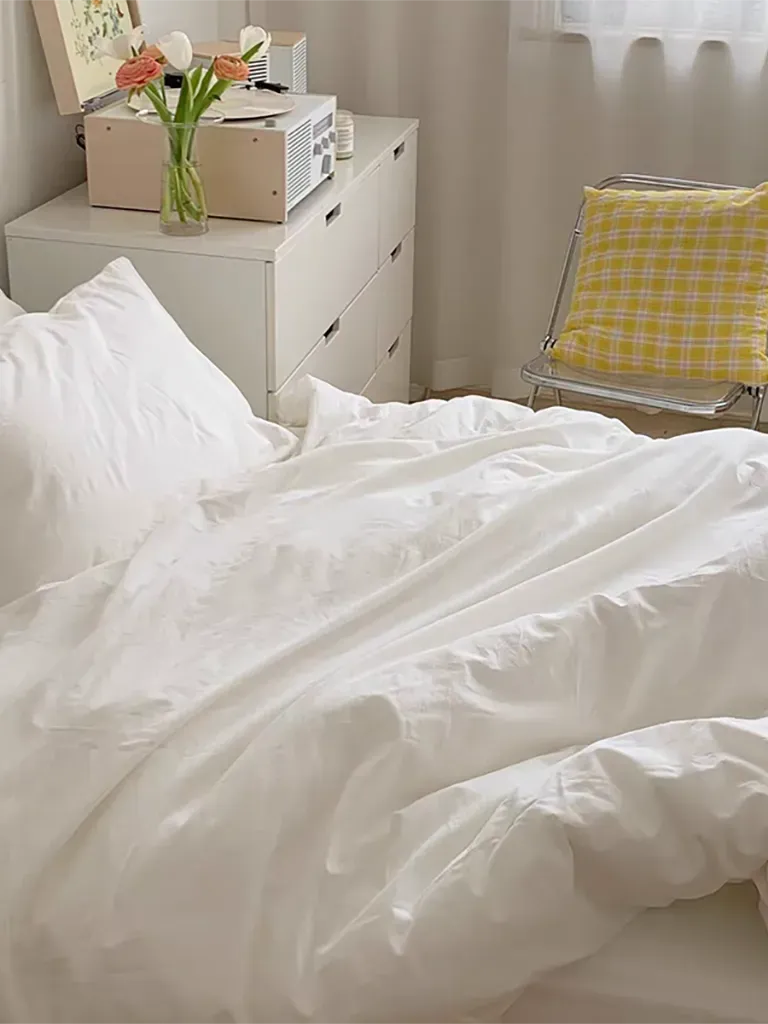 Minimalist Organic Percale Cotton Duvet Cover Set
