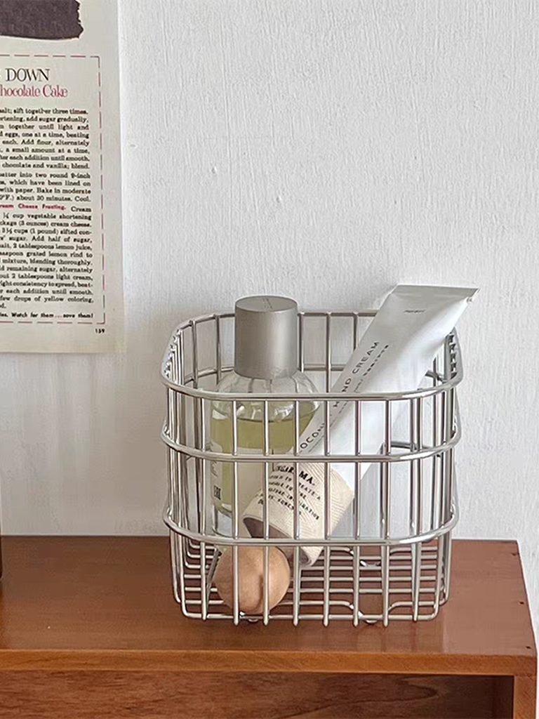 Modern Sliver Desk Storage Basket