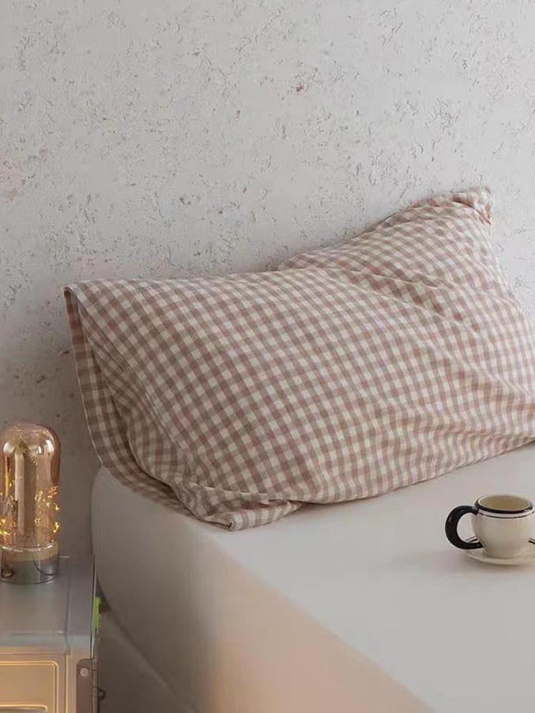 Multicolor Cotton Gingham Pillowcase