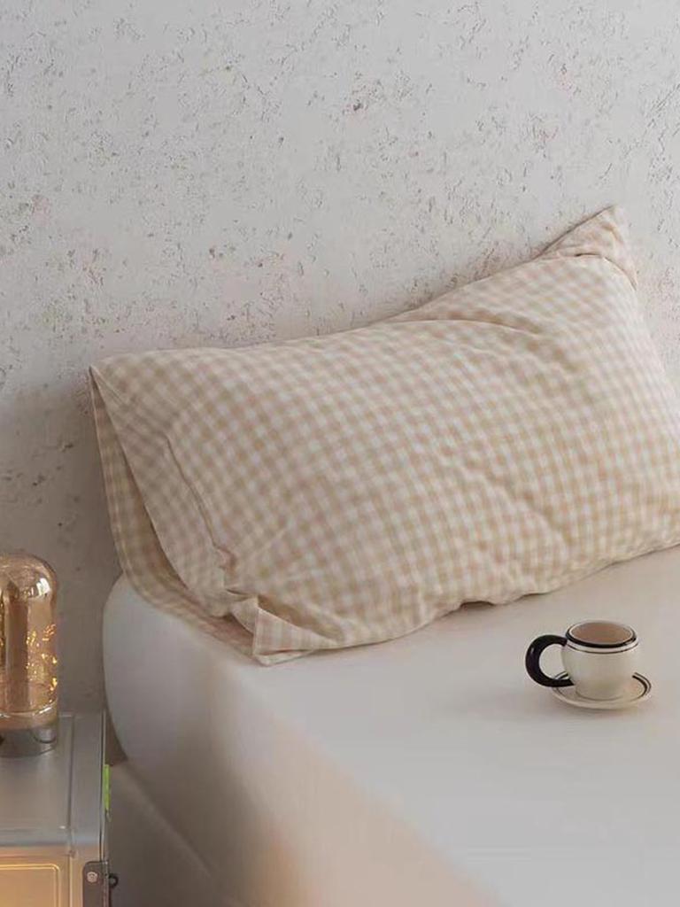 Multicolor Cotton Gingham Pillowcase
