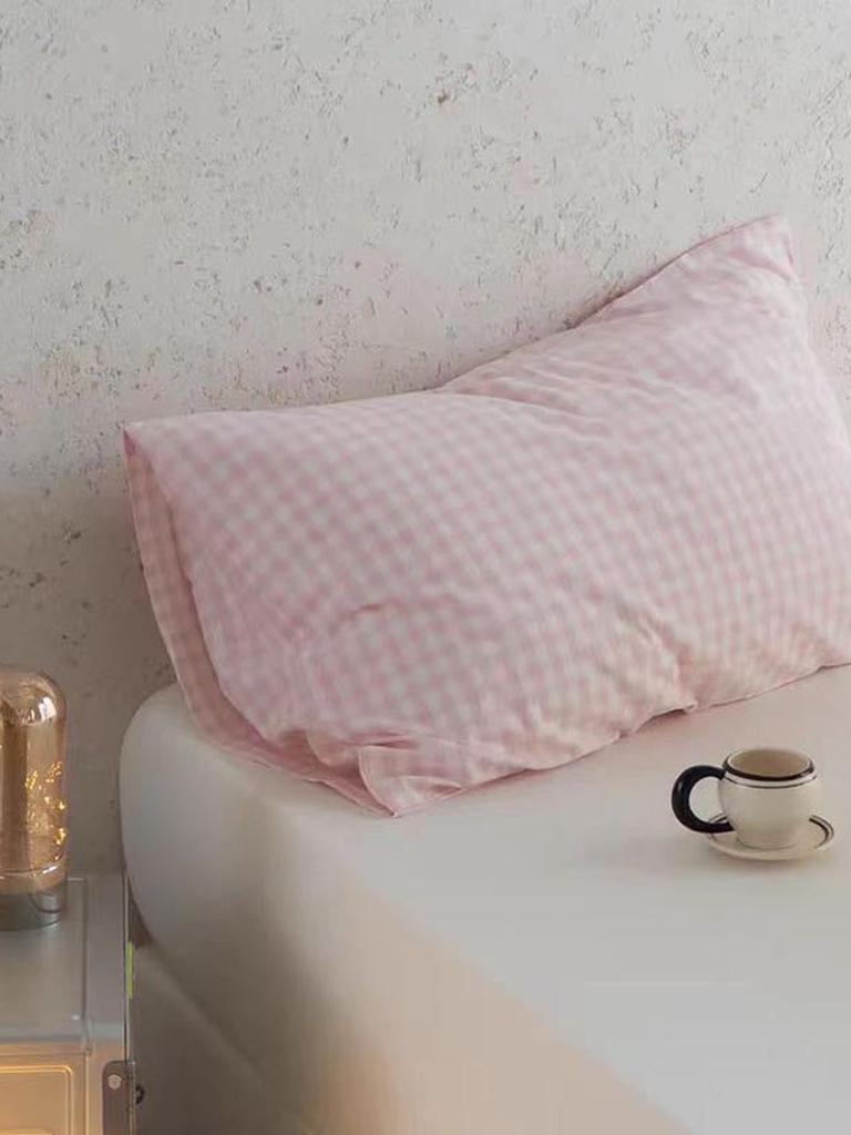 Multicolor Cotton Gingham Pillowcase