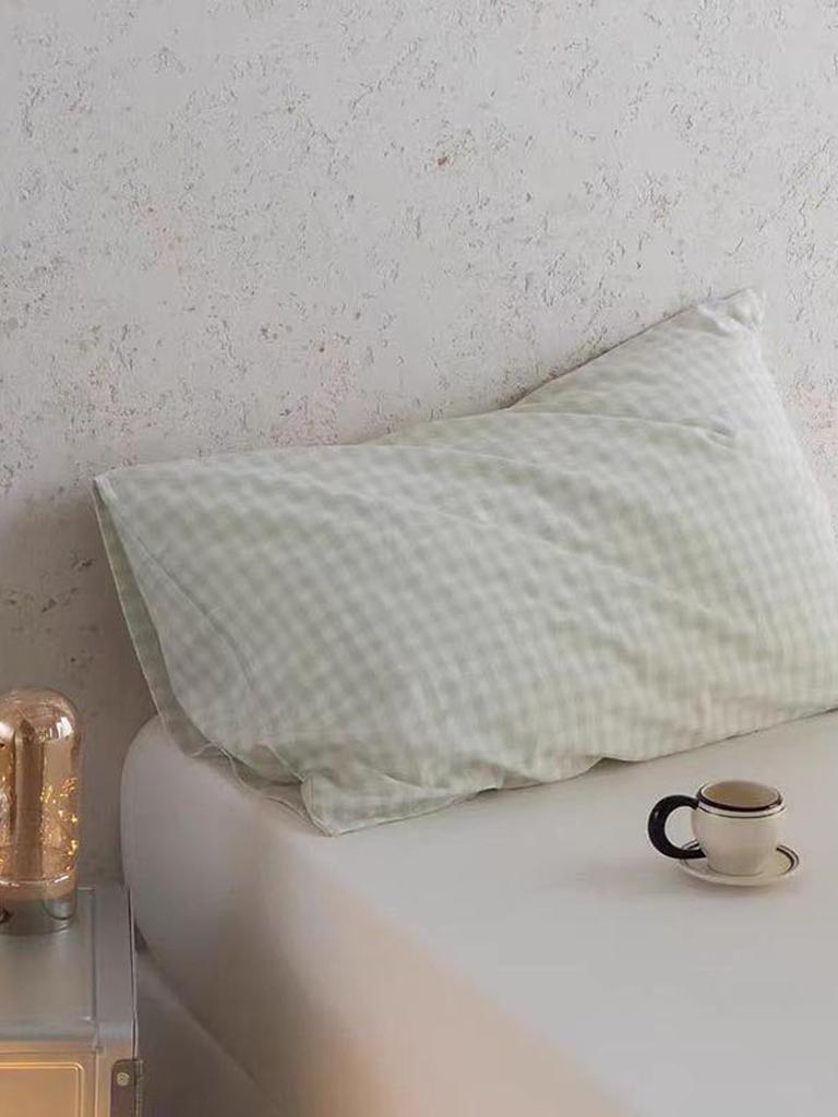 Multicolor Cotton Gingham Pillowcase