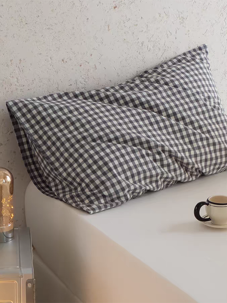 Multicolor Cotton Gingham Pillowcase