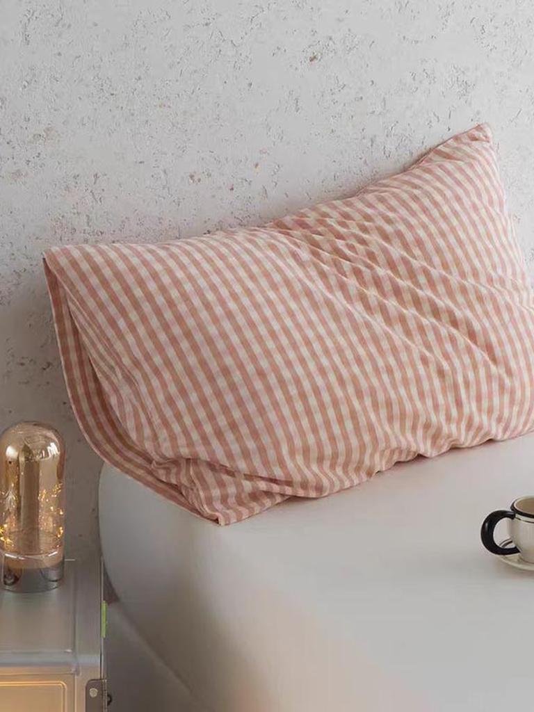 Multicolor Cotton Gingham Pillowcase