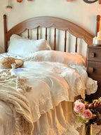 Muslin Duvet Cover Set with Ruffle