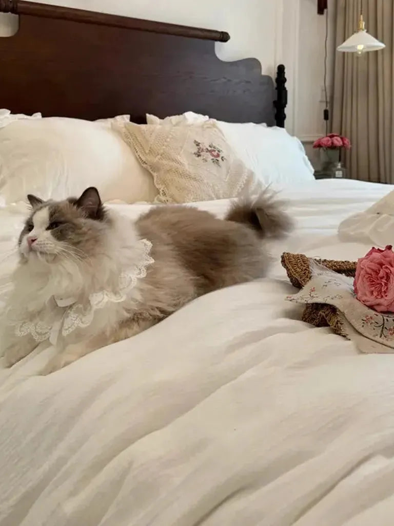 Muslin Duvet Cover Set with Ruffle