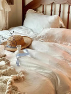 Muslin Duvet Cover Set with Ruffle