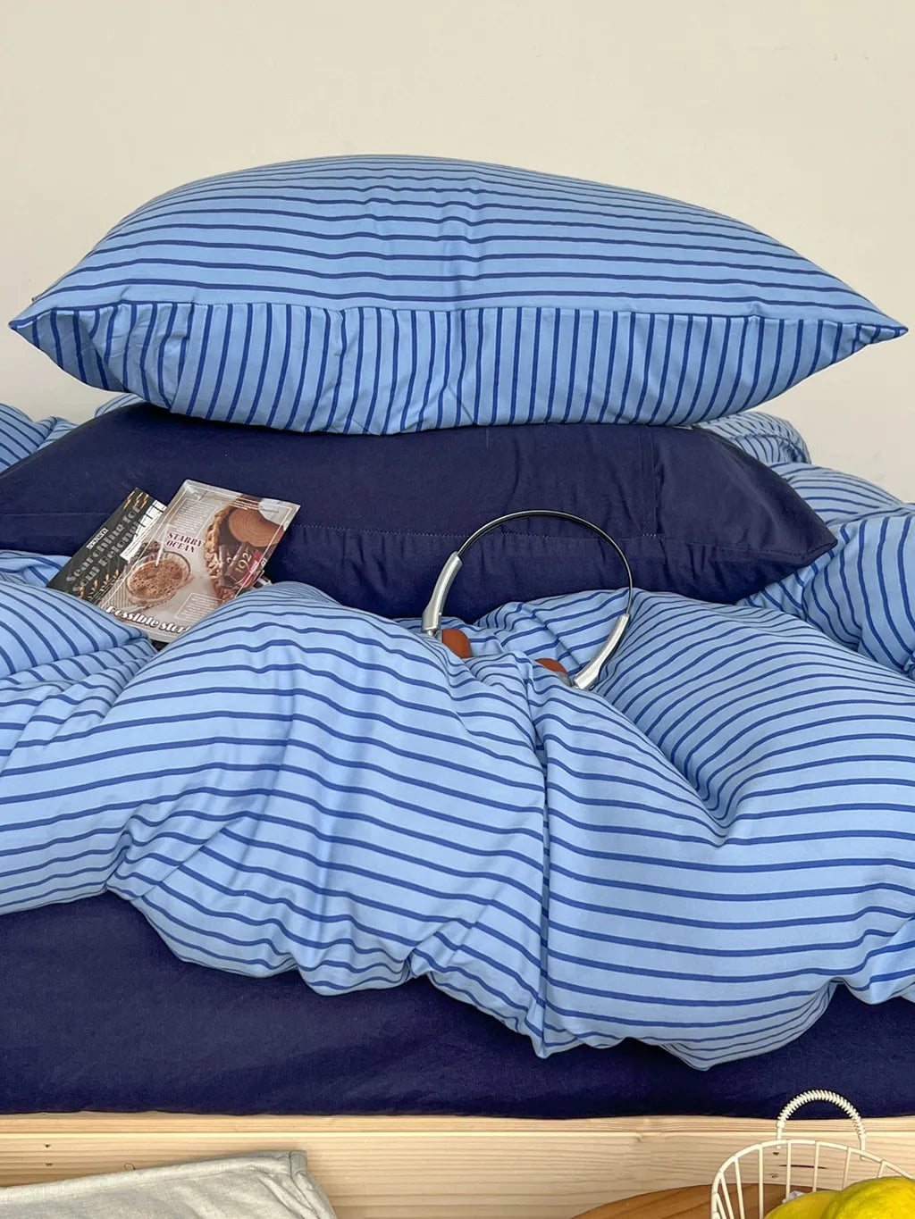 Neutral Striped Bedding Set