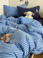Neutral Striped Bedding Set