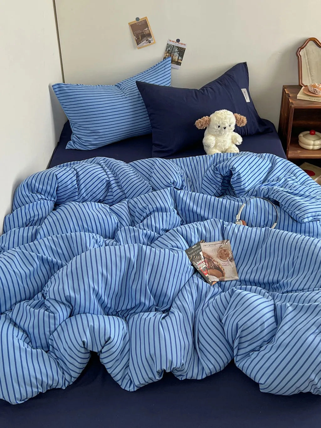 Neutral Striped Bedding Set