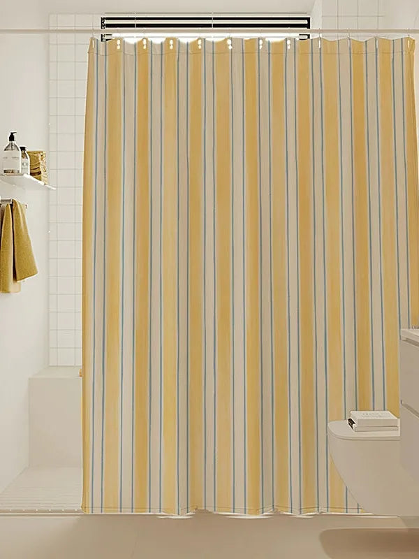 Artisan Brushstroke Watercolor Striped Shower Curtain