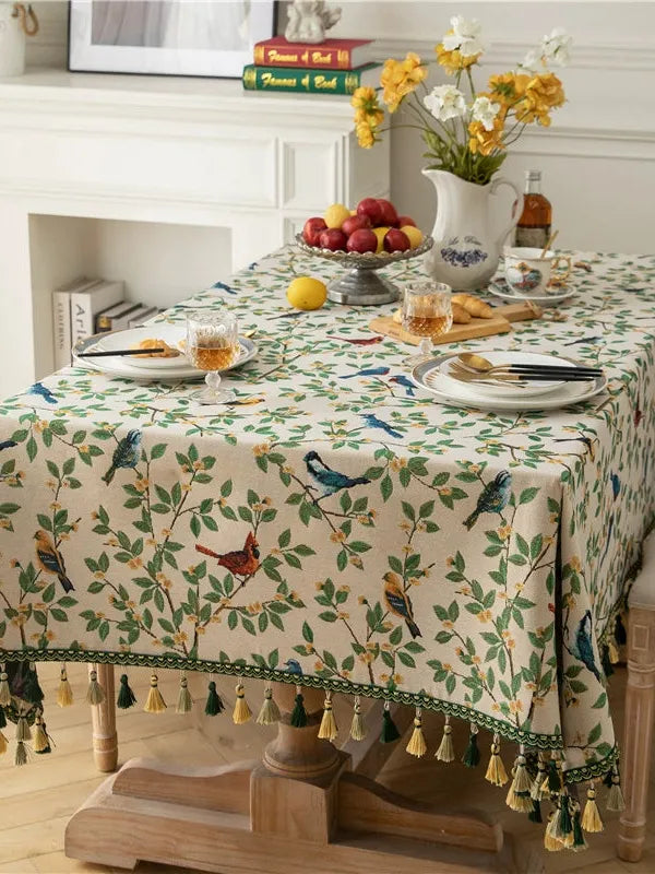 Morning Songbird Tapestry Tablecloth