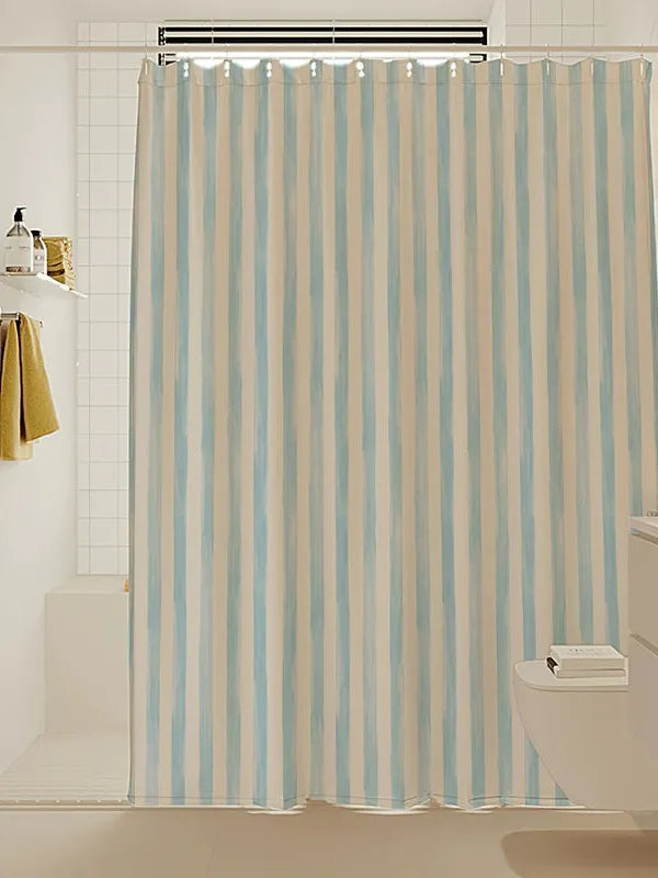 Artisan Brushstroke Watercolor Striped Shower Curtain