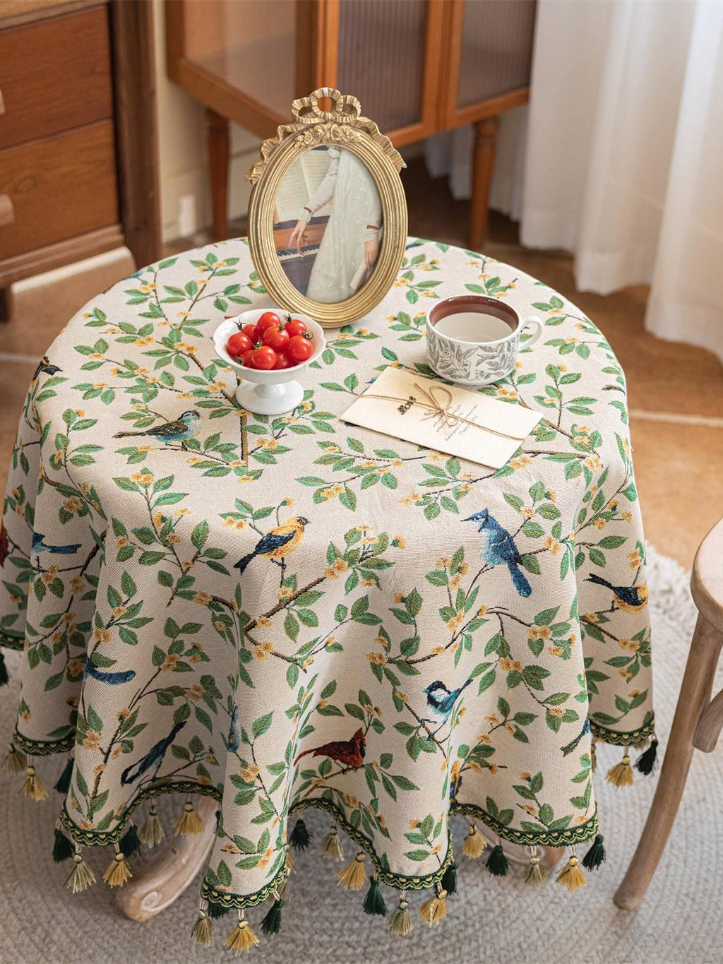 Morning Songbird Tapestry Tablecloth