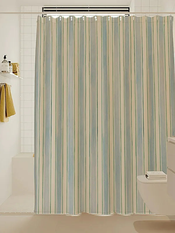 Artisan Brushstroke Watercolor Striped Shower Curtain