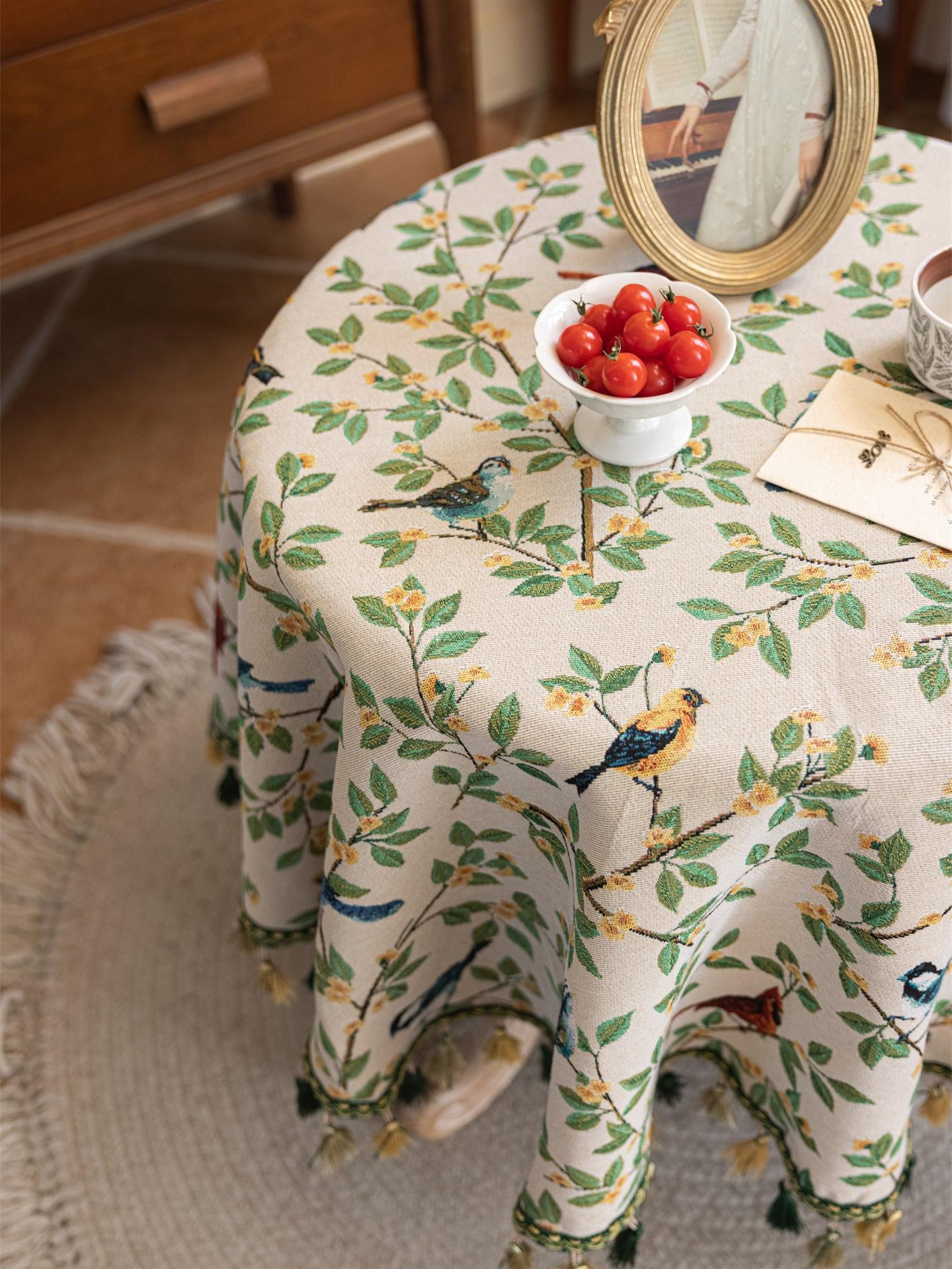 Morning Songbird Tapestry Tablecloth